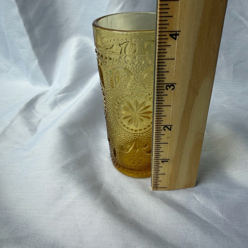 Vintage Amber Tiara Sandwich Glass Juice Tumbler - Indiana Glass 4" - Picture 5 of 7